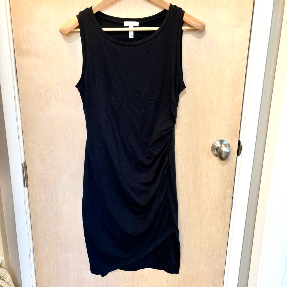 Leith Sleeveless Black Dress Size Medium Athletic Jersey Cotton Stretch - Picture 2 of 9